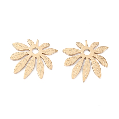 Ion Plating(IP) 316 Surgical Stainless Steel Charms, Leaf