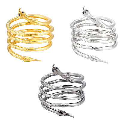 3Pcs 3 Colors Adjustable Flexible Alloy Snake Choker Necklaces for Women Men