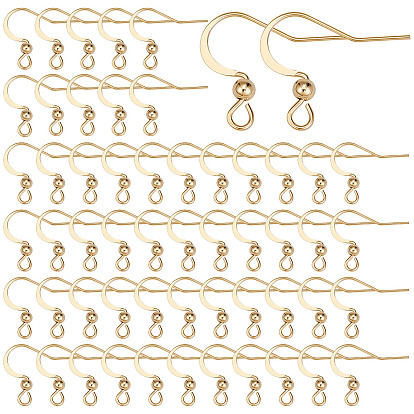 100шт 304 французские серьги из нержавеющей стали, плоские крючки для серег, провод уха, с горизонтальной петлей