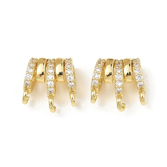 Colgante de circonita cúbica transparente con micro pavé de latón, chapado en rack, larga duración plateado, sin plomo y el cadmio