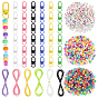 Сделай сам наборы для ключей, включая цинковый сплав, запеченную краску, поворотные карабины, застежки, Вощеный полиэстерный шнур и акриловые бусины