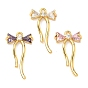Латунные микро проложить кубического циркония подвески, бантом прелести, без никеля , реальный 18 k позолоченный