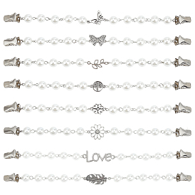 8 шт. стеклянные жемчужины и подвески-зажимы из сплава для свитера и шали, зажимы для воротника кардигана из сплава для женщин, разнообразные