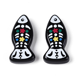 Печатные непрозрачные бусины из смолы, рыба