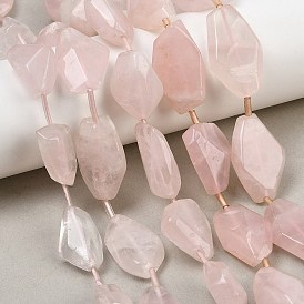 Naturel a augmenté perles de quartz brins, nuggets, avec des perles en tube de plastique