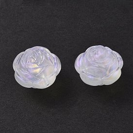 Transparent Acrylic Beads, Glitter Powder, 3D Rose