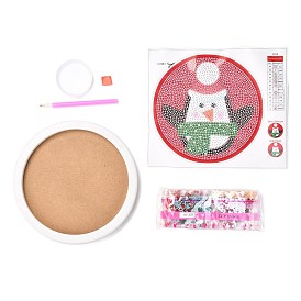 DIY Christmas Theme Diamond Painting Kits For Kids, Penguin Pattern Photo Frame Making, with Resin Rhinestones, Pen, Tray Plate and Glue Clay