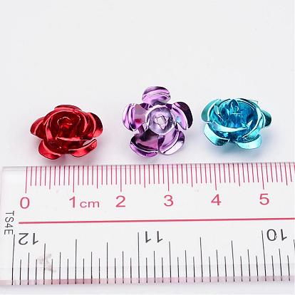 Aluminum Rose Flower, Tiny Metal Beads