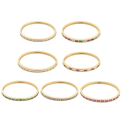 Браслеты из латуни с микропаве из кубического циркония для женщин, долговечный, без свинца и без кадмия, реальный 18 k позолоченный, прямоугольные