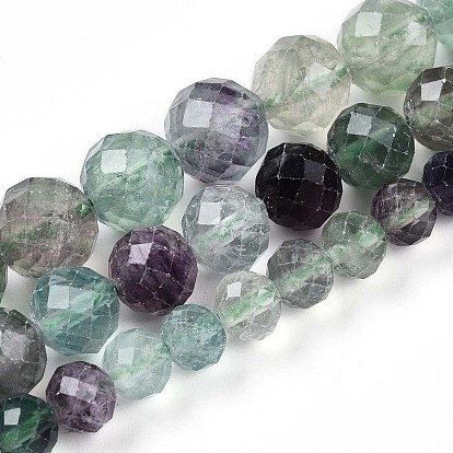 Природного флюорита бисер нитей, круглый с гранями