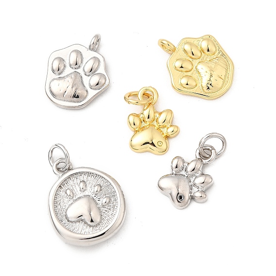 Латунные подвески, лапы печатать прелести, долговечный, без свинца и без кадмия, стойки покрытие, с целью перехода в кольце