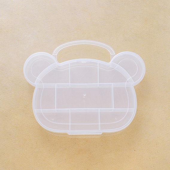 9 пластиковые коробки для органайзеров для украшений в форме медведя, контейнер для хранения с ручкой