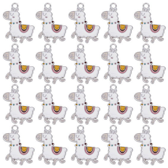 20подвески из эмали с покрытием из сплава, без кадмия и без свинца, платина, альпака