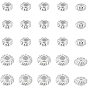 25Pcs 2 Styles 925 Sterling Silver Beads, Rondelle