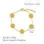 Stainless Steel Flower Link Chain Bracelet