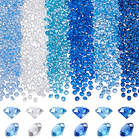 1200Pcs 6 Colors Cubic Zirconia Cabochons, Faceted, Diamond