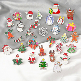 Christmas Accessories Alloy Brooch Santa Claus Dipping Oil Gift Collar Pin Temperament Versatile Snowman Holiday Pin