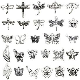 Tibetan Style Alloy Pendants, Butterfly & Dragonfly