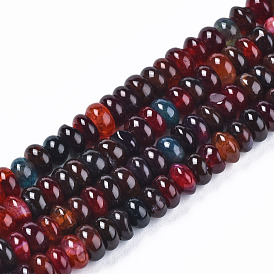 Natural Agate Beads Strands, Dyed, Flat Round