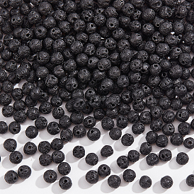 4 нити из натуральной лавы круглые бусины нити