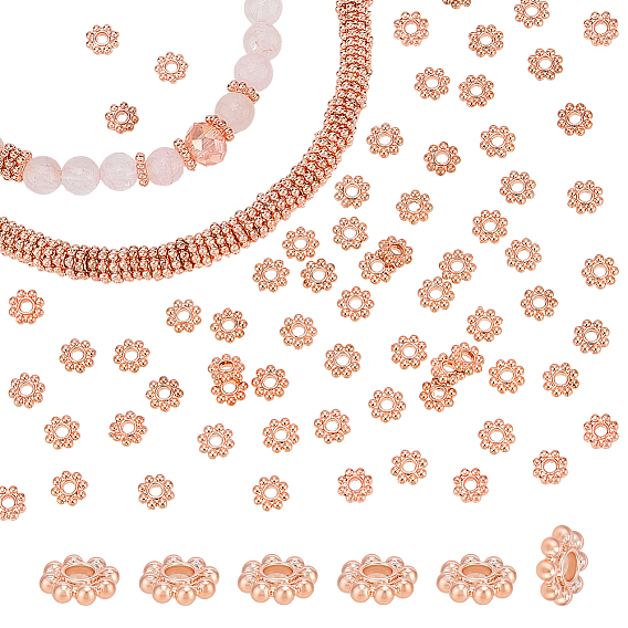 500Pcs Alloy Daisy Spacer Beads, Flower