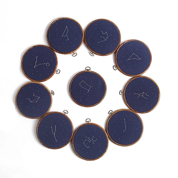DIY Embroidery Kits, Including Embroidery Cloth & Thread, Needle, Embroidery Hoop, Instruction Sheet