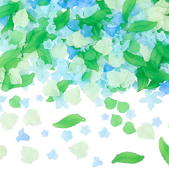 Наборы для самостоятельного изготовления фурнитуры в виде цветочных листьев, в том числе акриловые бусины и подвески, акриловый шарик крышки