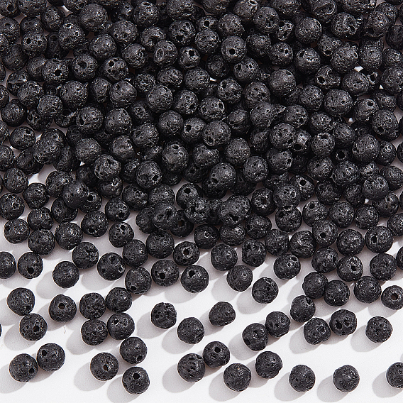 4 нити из натуральной лавы круглые бусины нити