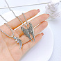 Feather wings unisex necklace high-end sweater chain niche tide brand all-match corn chain pearl chain