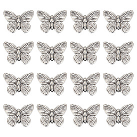 40 бусины из сплава в тибетском стиле, бабочка