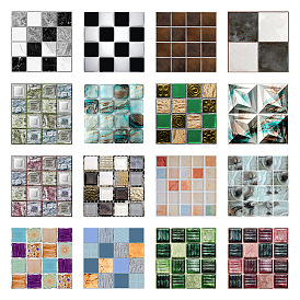 Mosaic style simulation tile stickers self-adhesive crystal membrane waterproof wall stickers kitchen bathroom wall stickers removable