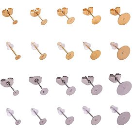 304 Ohrstecker aus Edelstahl und Ohrmuttern / Ohrhaken aus Kunststoff