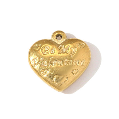 304 подвески из нержавеющей стали, сердце прелести, ионное покрытие (ip), зеркальная полировка