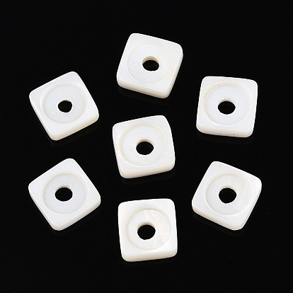 Естественных пресноводных стеклянные бусы, квадратный