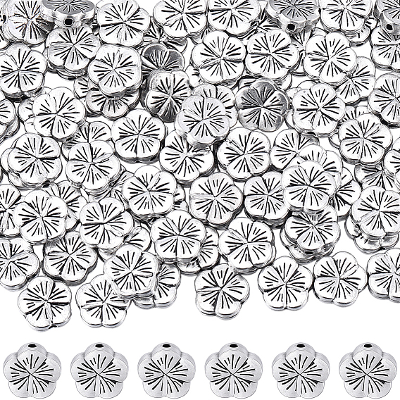 100 бусины из сплава в тибетском стиле, без кадмия и без свинца, цветок