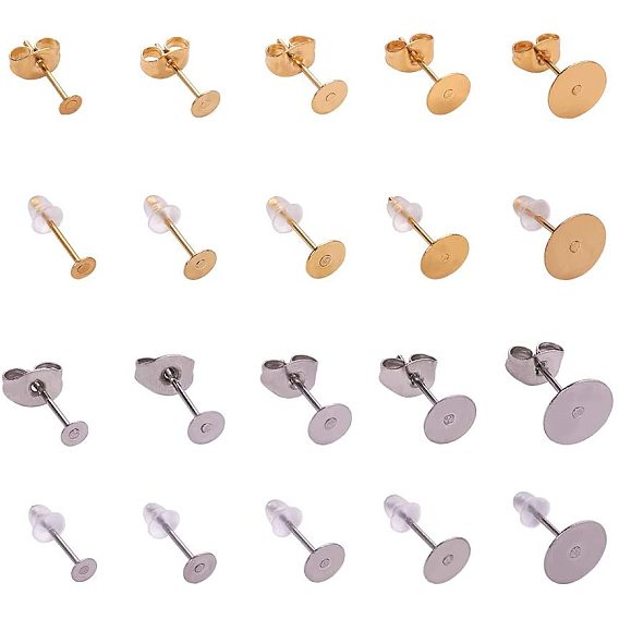 304 Stainless Steel Stud Earring Findings and Plastic Earring Ear Nuts/Earring Backs