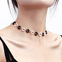 Black and White Gradual Change Daisy Pearl Necklace - Beach Style, Single Layer.