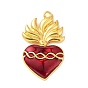 Alloy Enamel Pendants, Golden, Heart Charm