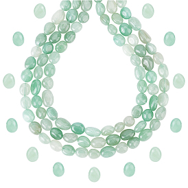 3 brins de perles en pépites d'aventurine verte naturelle, pierre tombée
