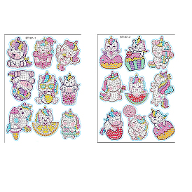 Unicorn DIY Diamond Painting Sticker Kit, Including Resin Rhinestones Bag, Diamond Sticky Pen, Tray Plate and Glue Clay