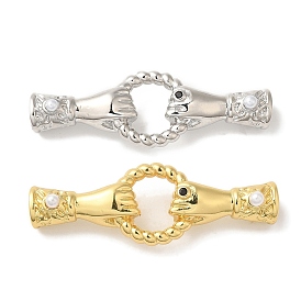 Стойка покрытие латунь паве черный кубический цирконий стрелки с кольцами звенья соединительные подвески, с ABS имитации жемчуга, без кадмия и без свинца, долговечный