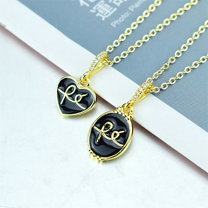 Латунные эмалевые ожерелья faith fe с подвесками и прозрачными кубическими цирконами для женщин, золотые