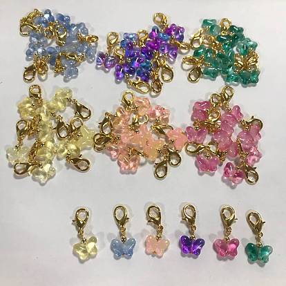 Decoraciones colgantes de cristal, con broches de langosta de la aleación de la garra, mariposa