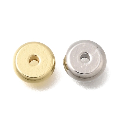 Латунные бусины, без кадмия и без свинца, стойки покрытие, долговечный, плоско-круглые