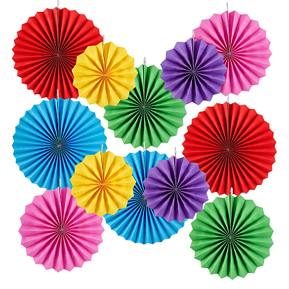 6 Piezas de abanicos de papel de flores para decoraciones de bodas, cumpleaños, carnavales y fiestas de bienvenida