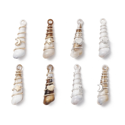 Подвески из меди, акрила и пластика, форма раковины