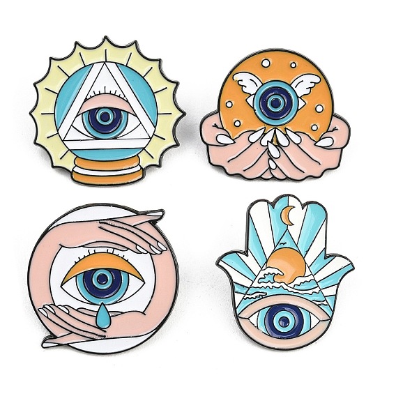 Брошь с эмалью из сплава сглаза, изысканные застежки для лацканов для женщин и мужчин, чёрные