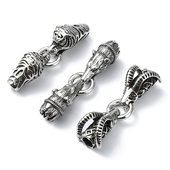 Тибетский стиль 304 пружинные кольца из нержавеющей стали, ручная полировка