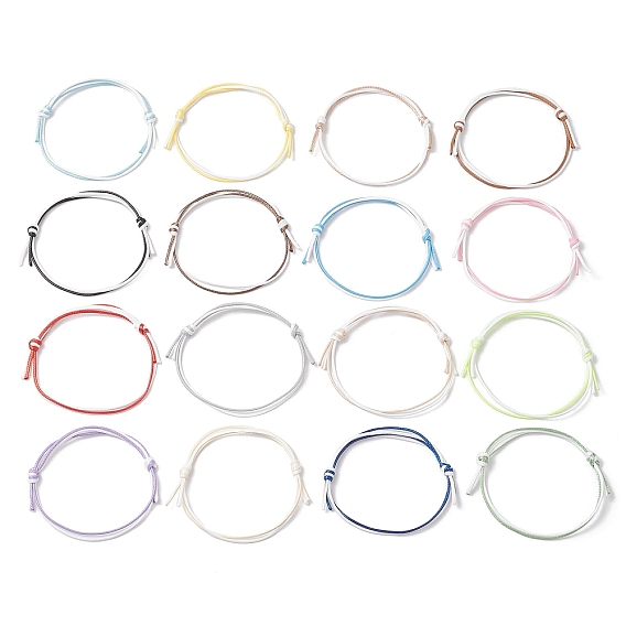 16шт. двухцветные браслеты из вощеного полиэфирного шнура для мужчин и женщин