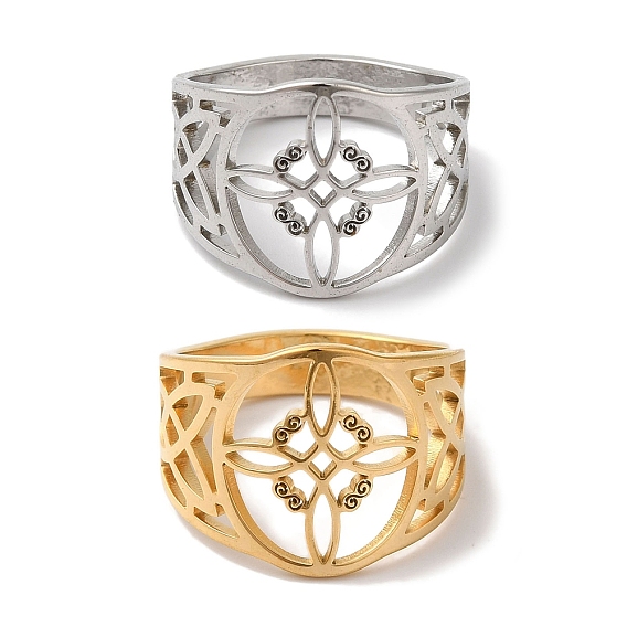 304 полые кольца из нержавеющей стали с широкими пальцами для женщин